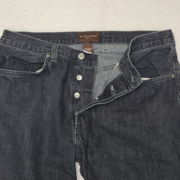Banana Republic Denim Jeans Black Women's 35/34 Button Fly Y2K - Picture 3 of 7